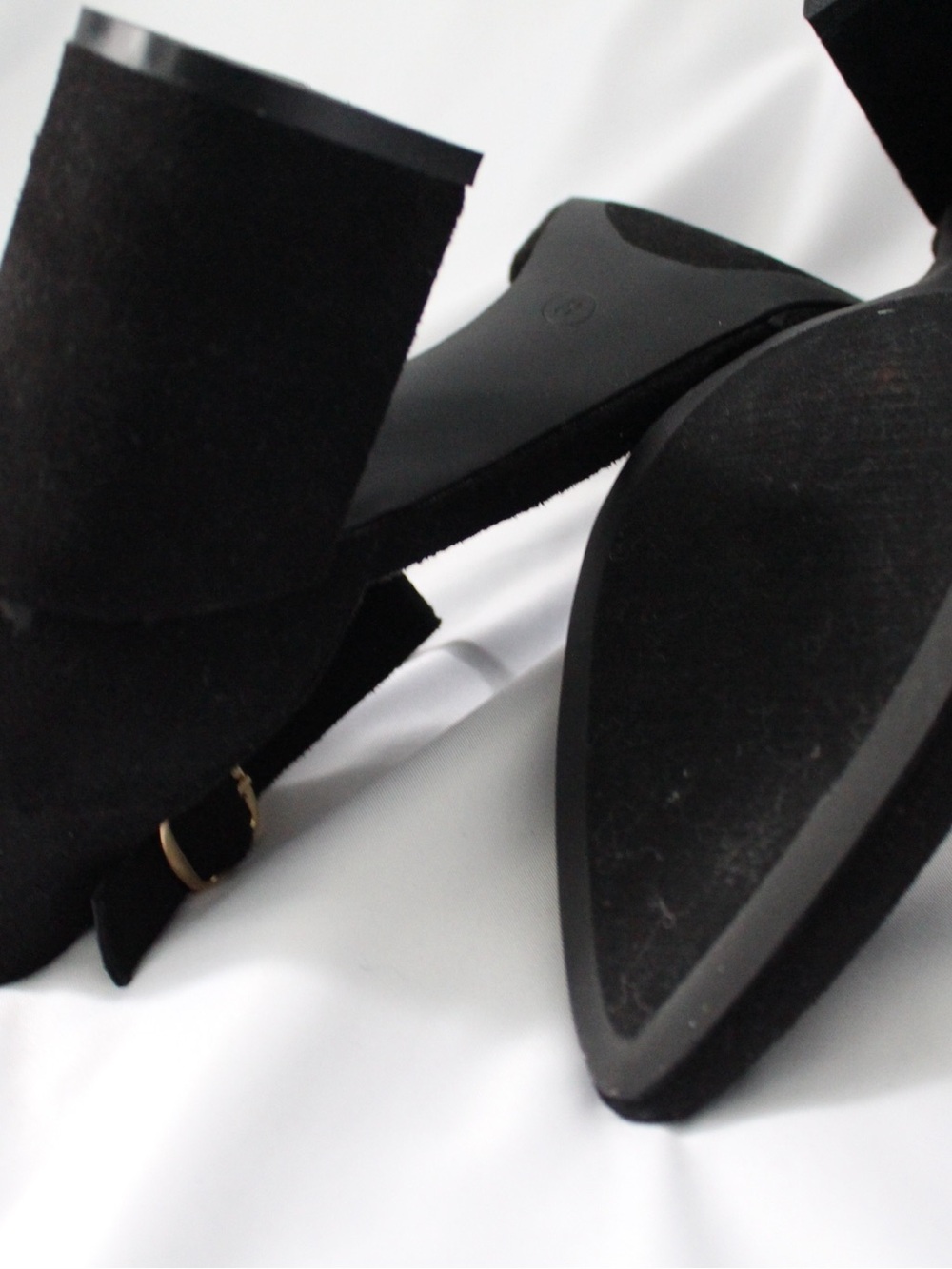 Lulus Black Pointed Toe Ankle Strap Block Heels - Picture 6 of 7